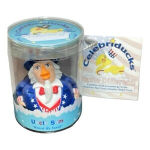 Celebriducks vintage 2002 Uncle Sam Rubber Duck - Blue and White